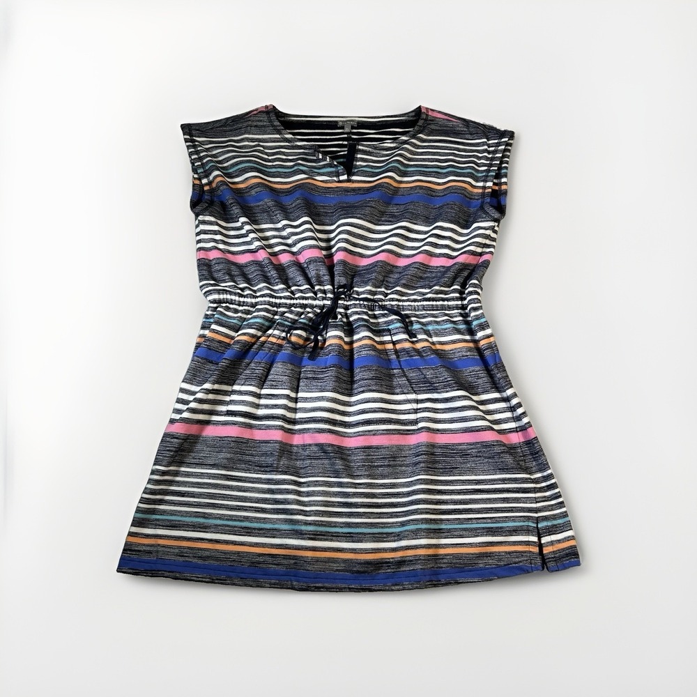 T by Talbots Casual Dress Plus Sz 3XP Striped Drawstring Nautical Sporty Blouson